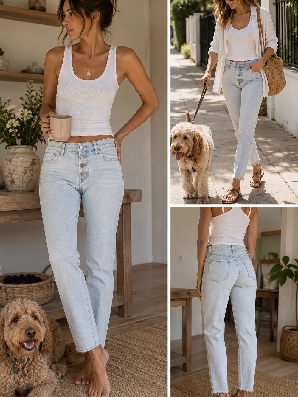 Vervet by Flying Monkey High-Rise Light Wash Button-Fly Jeans - Light Blue